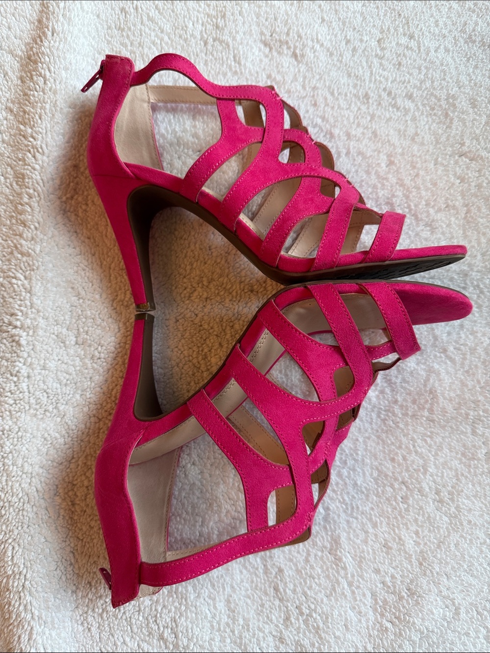Feminine Strappy Heels - Hot Pink Women’s Dress Sandals